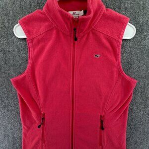 Vineyard Vines Fleece Vest Women Size Small Full Zip Sleeveless Adult Polyester